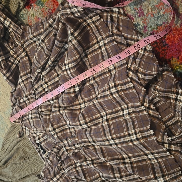 Miss Me NWT Olive Green Plaid Pullover Medium - Picture 11 of 13